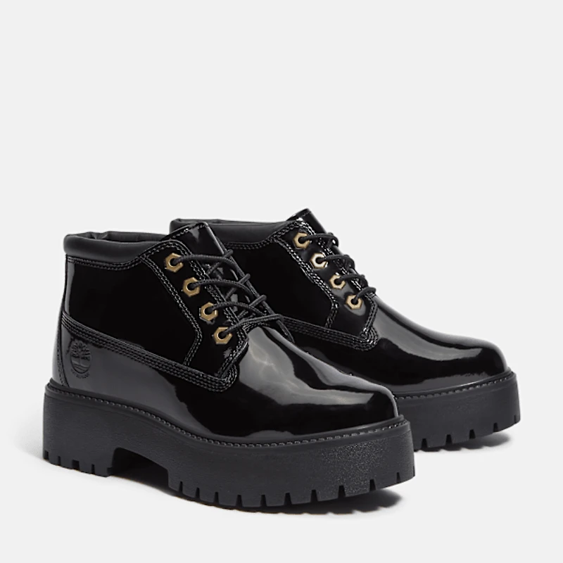 Women's Patent Leather Stone Street Platform Chukka