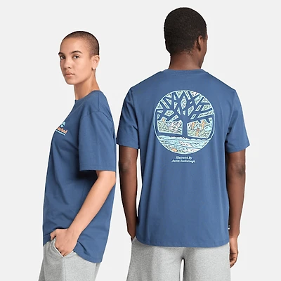 Illustrated Tree Logo Back Graphic T-Shirt