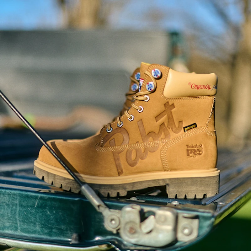 Men's Timberland PRO® and Pabst Blue Ribbon Direct Attach 6" Soft Toe Waterproof Work Boot