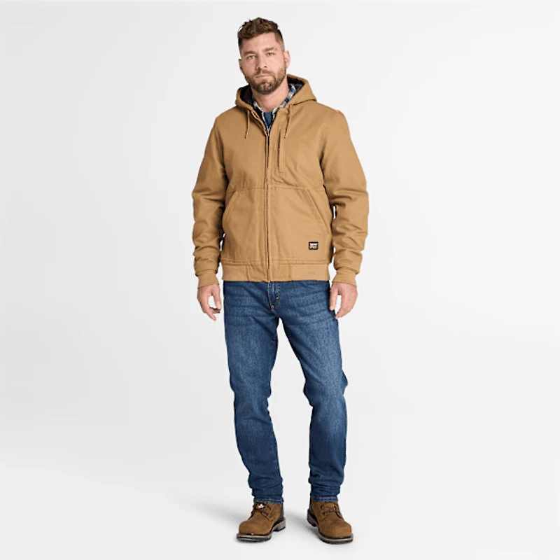 Men's Timberland PRO® Gritman Fleece-Lined Hooded Canvas Jacket