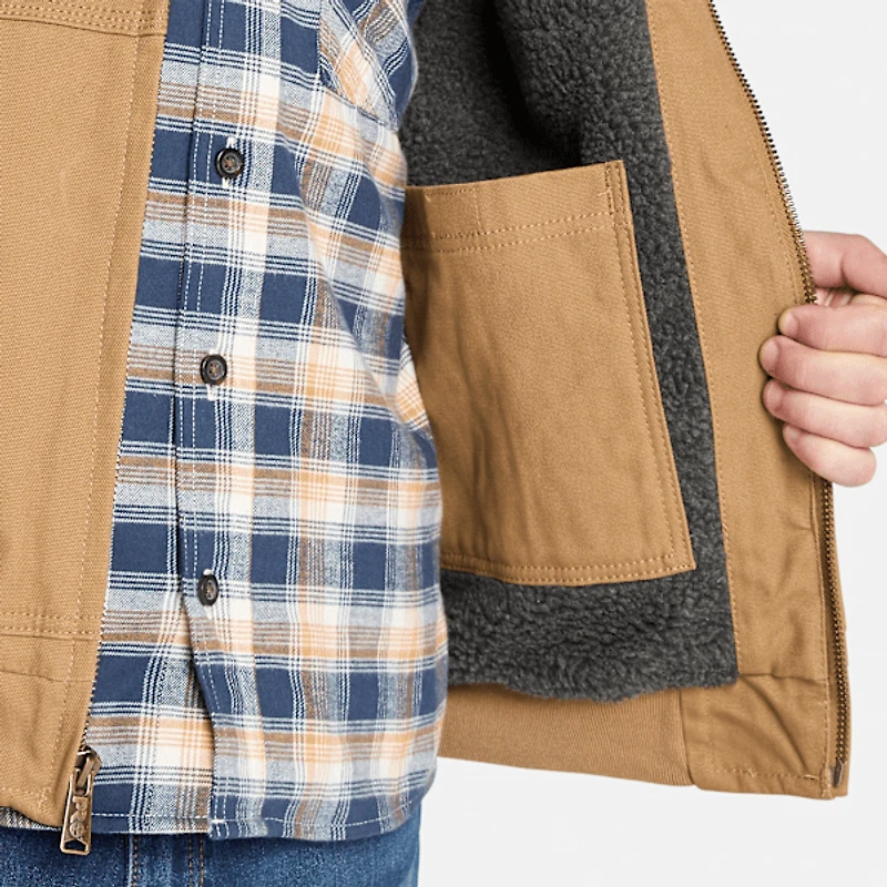 Men's Timberland PRO® Gritman Fleece-Lined Hooded Canvas Jacket
