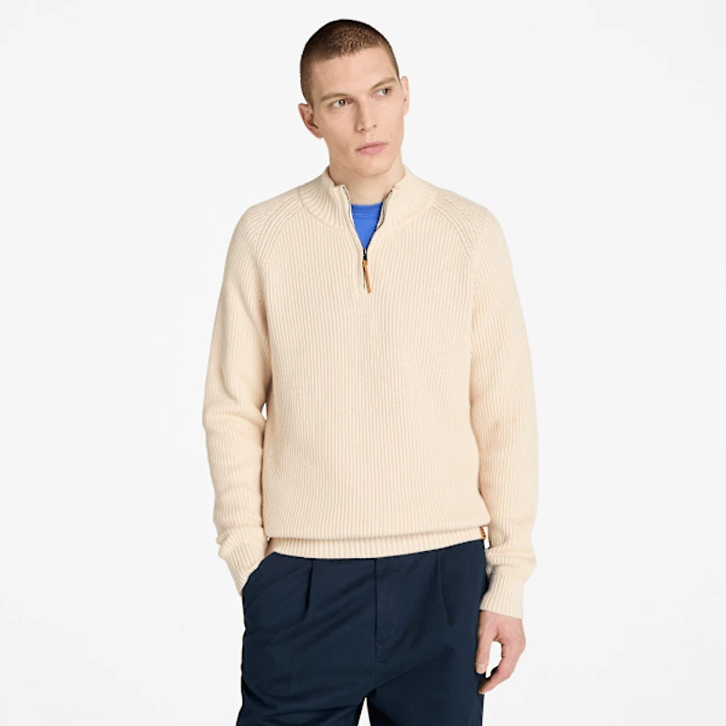 Men's Williams River Textured Quarter-Zip Sweater