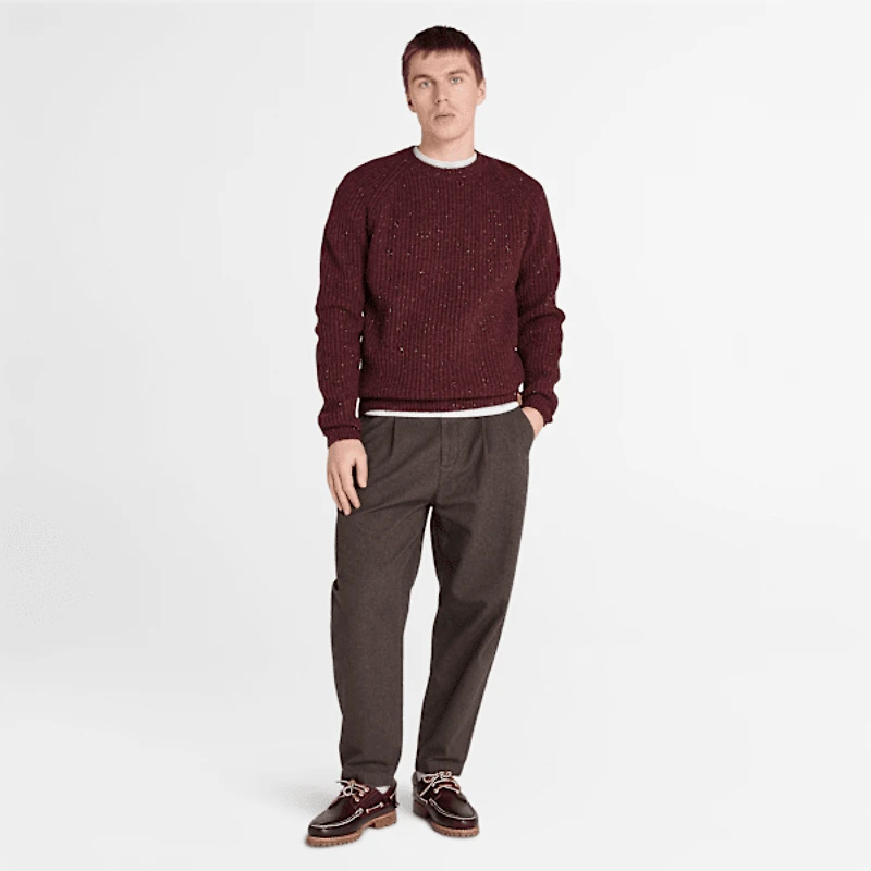 Men's Chunky Yarn Crewneck Sweater