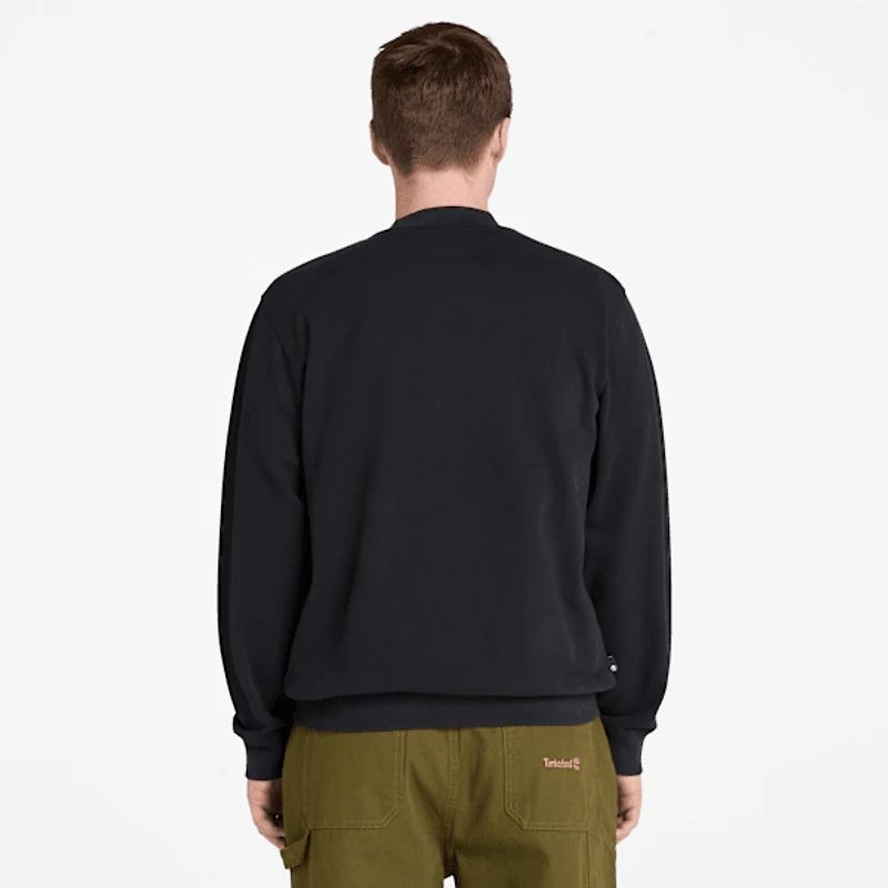 Men's Leather Badge Crewneck Sweatshirt