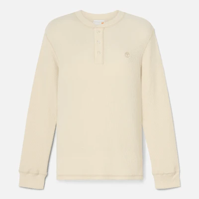Men's Wharf River Waffle Henley Long-Sleeve Polo Shirt