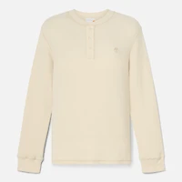 Men's Wharf River Waffle Henley Long-Sleeve Polo Shirt