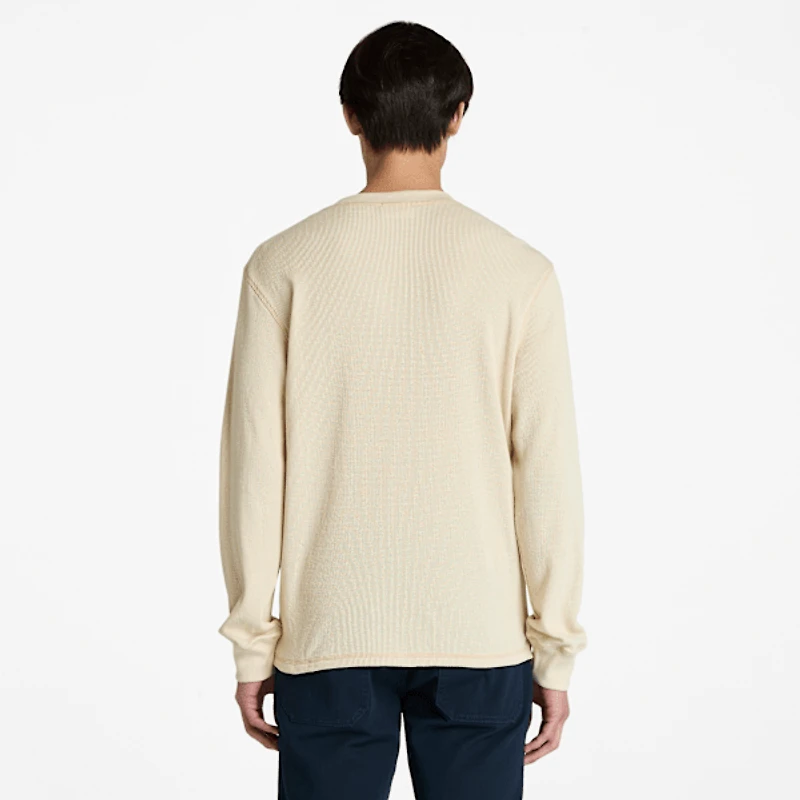 Men's Wharf River Waffle Henley Long-Sleeve Polo Shirt