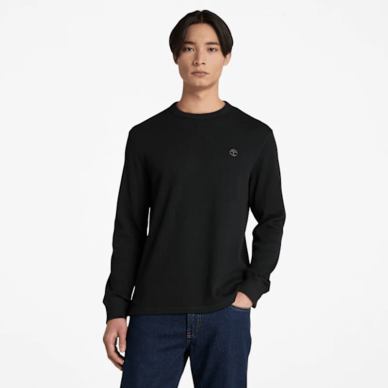 Men's Wharf River Waffle Long-Sleeve Polo Shirt