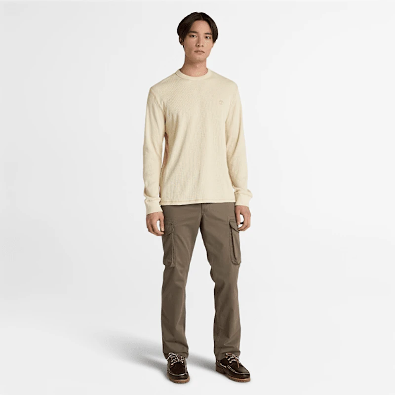 Men's Wharf River Waffle Long-Sleeve Polo Shirt