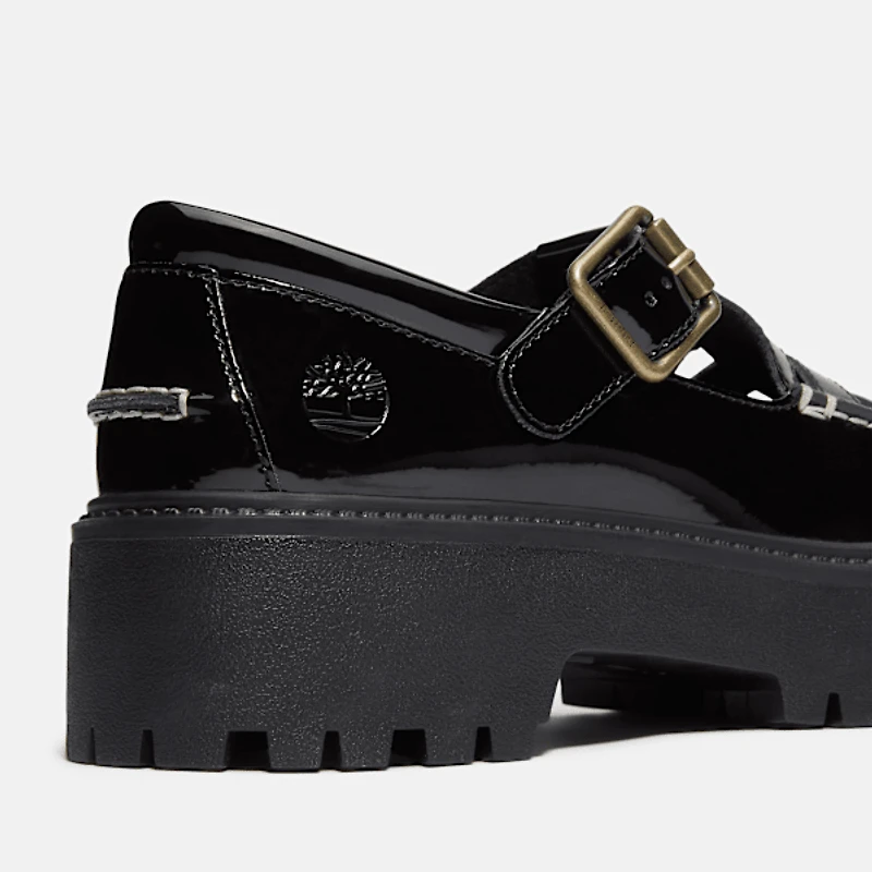 Women's Patent Leather Stone Street Platform Buckle Shoe