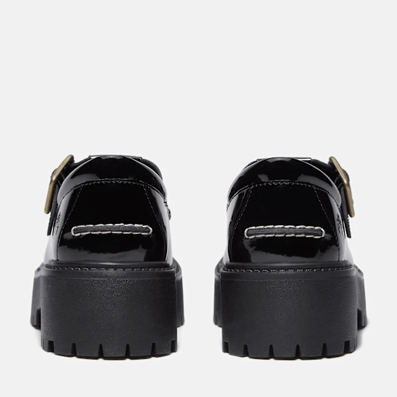 Women's Patent Leather Stone Street Platform Buckle Shoe