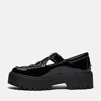 Women's Patent Leather Stone Street Platform Buckle Shoe