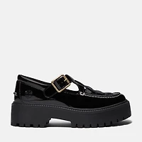 Women's Patent Leather Stone Street Platform Buckle Shoe
