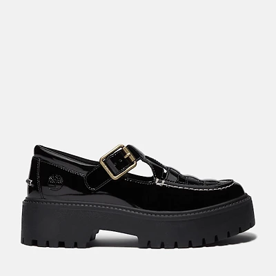 Women's Patent Leather Stone Street Platform Buckle Shoe