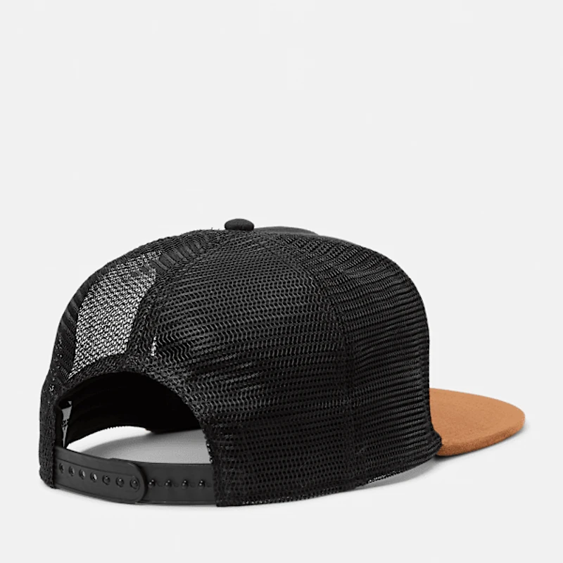 Faux Suede Flatbrim Trucker Hat
