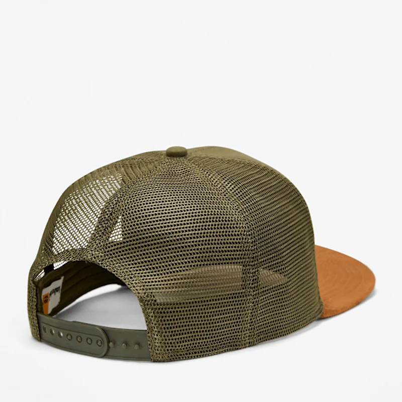 Faux Suede Flatbrim Trucker Cap