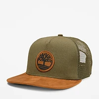 Faux Suede Flatbrim Trucker Cap