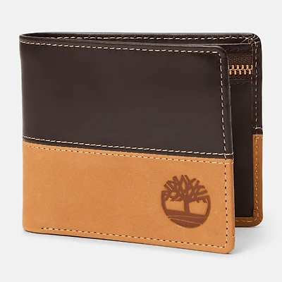 Men's Wheatlock Mixed Leather Passcase with Coin Pocket