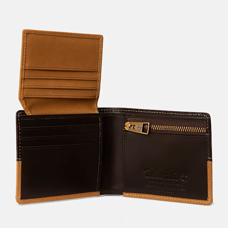 Men's Wheatlock Mixed Leather Passcase with Coin Pocket