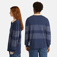 Striped Long-Sleeve Rugby Polo Shirt