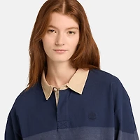 Striped Long-Sleeve Rugby Polo Shirt