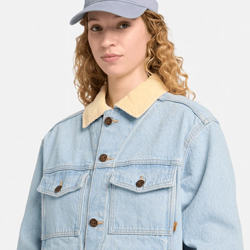 Corduroy Collared Denim Jacket