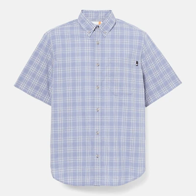 Men's Checkered Poplin Short-Sleeve Shirt