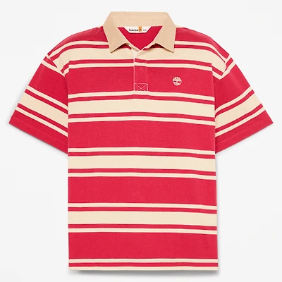 Striped Short-Sleeve Rugby Polo