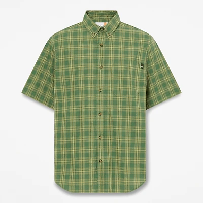 Men's Checkered Poplin Short-Sleeve Shirt