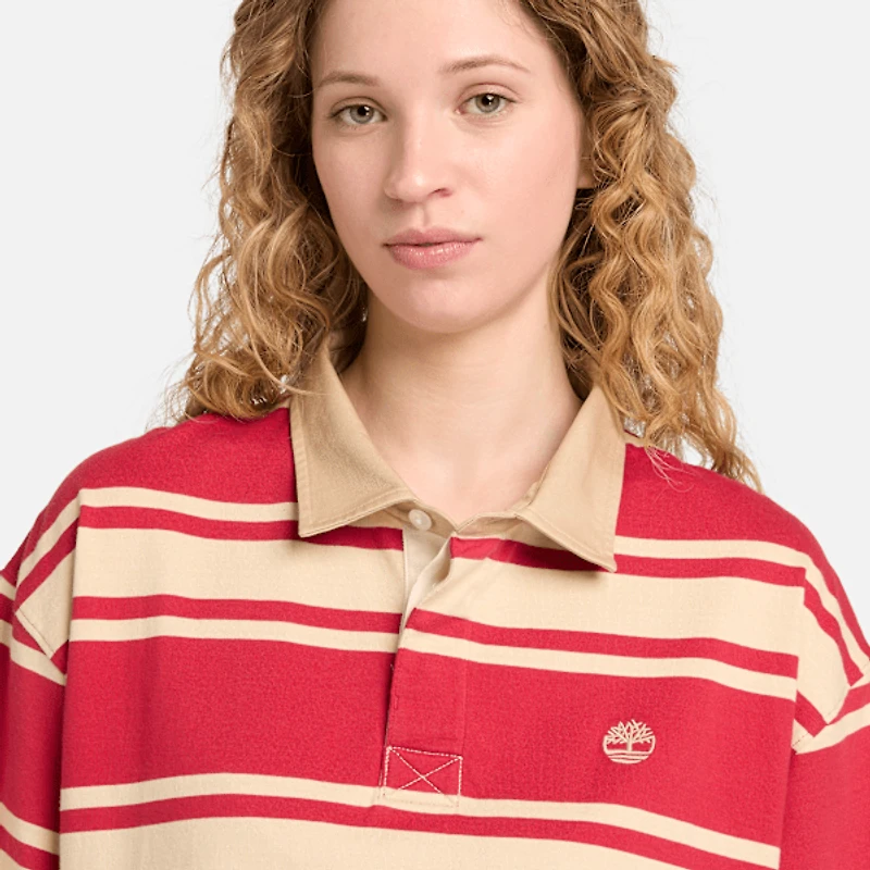 Striped Short-Sleeve Rugby Polo