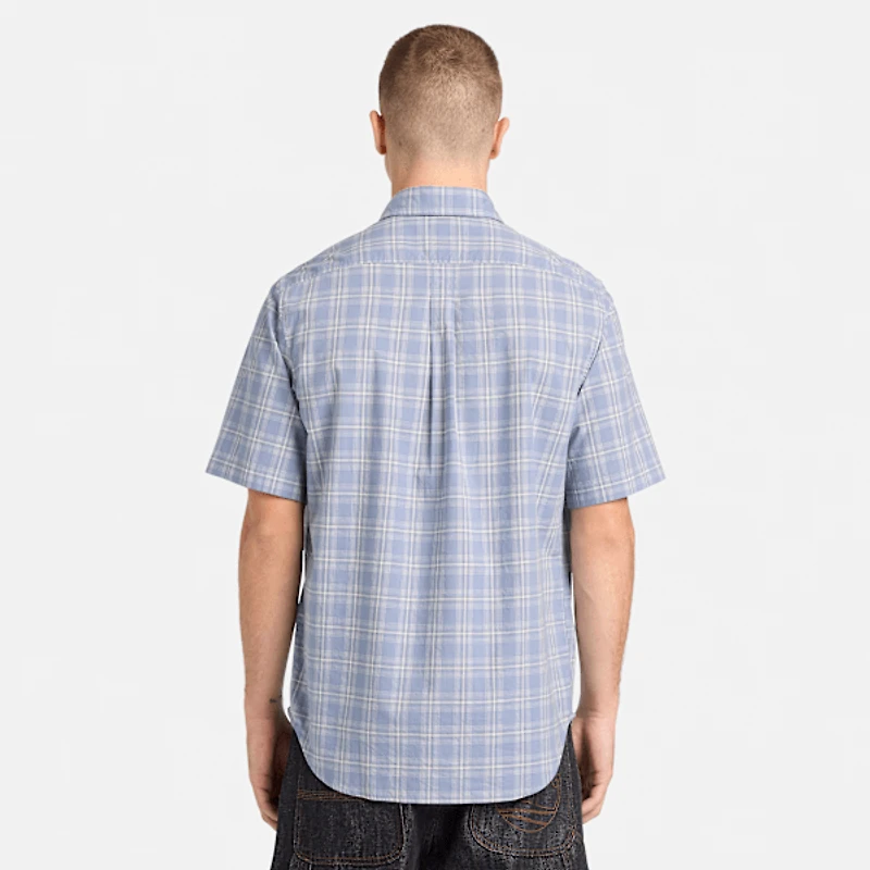 Men's Checkered Poplin Short-Sleeve Shirt