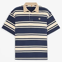 Striped Short-Sleeve Rugby Polo