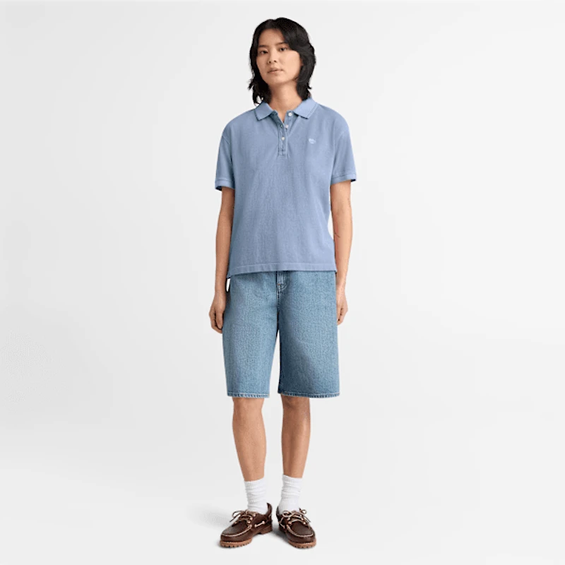 Women's Garment Dyed Short-Sleeve Pique Polo