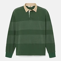 Striped Long-Sleeve Rugby Polo Shirt