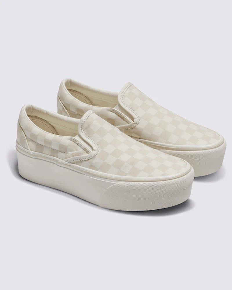 Classic Slip-On Platform Checkerboard Shoe
