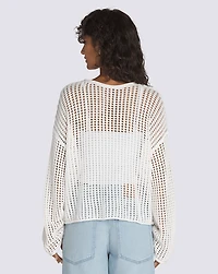 Mila Open Knit Crop Crew Sweater