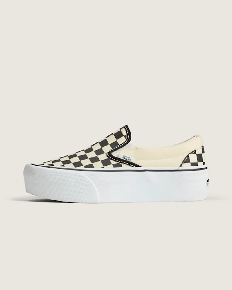 Classic Slip-On Checkerboard Platform Shoe