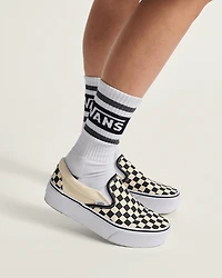 Classic Slip-On Checkerboard Platform Shoe