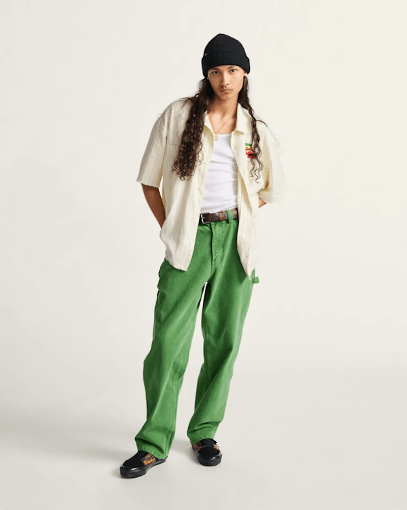 Drill Chore Carpenter Loose Denim Pants