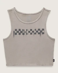 Checkerboard Fitted Crop Tank Top