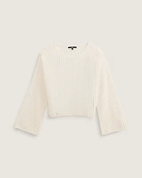Mila Open Knit Crop Crew Sweater