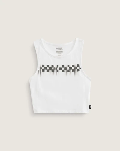 Checkerboard Fitted Crop Tank Top