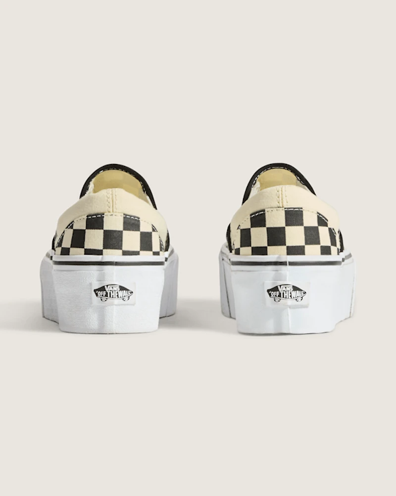 Classic Slip-On Checkerboard Platform Shoe