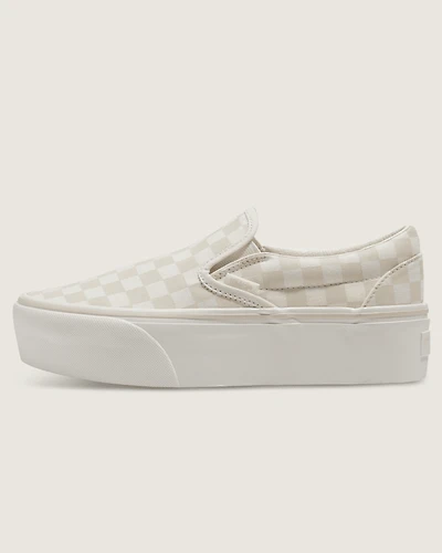 Classic Slip-On Platform Checkerboard Shoe