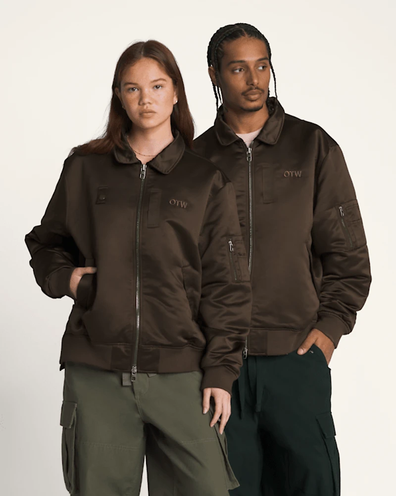 OTW Satin Bomber Jacket