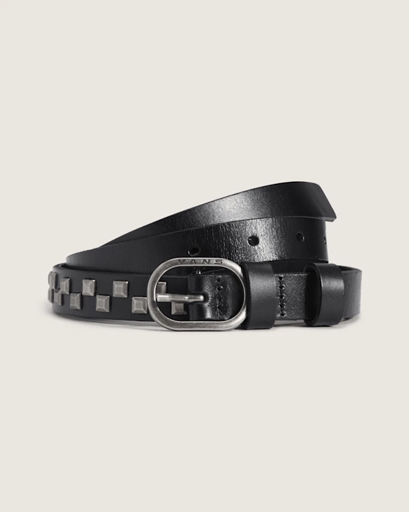 Check Leather Belt