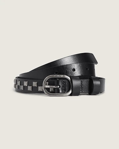 Check Leather Belt