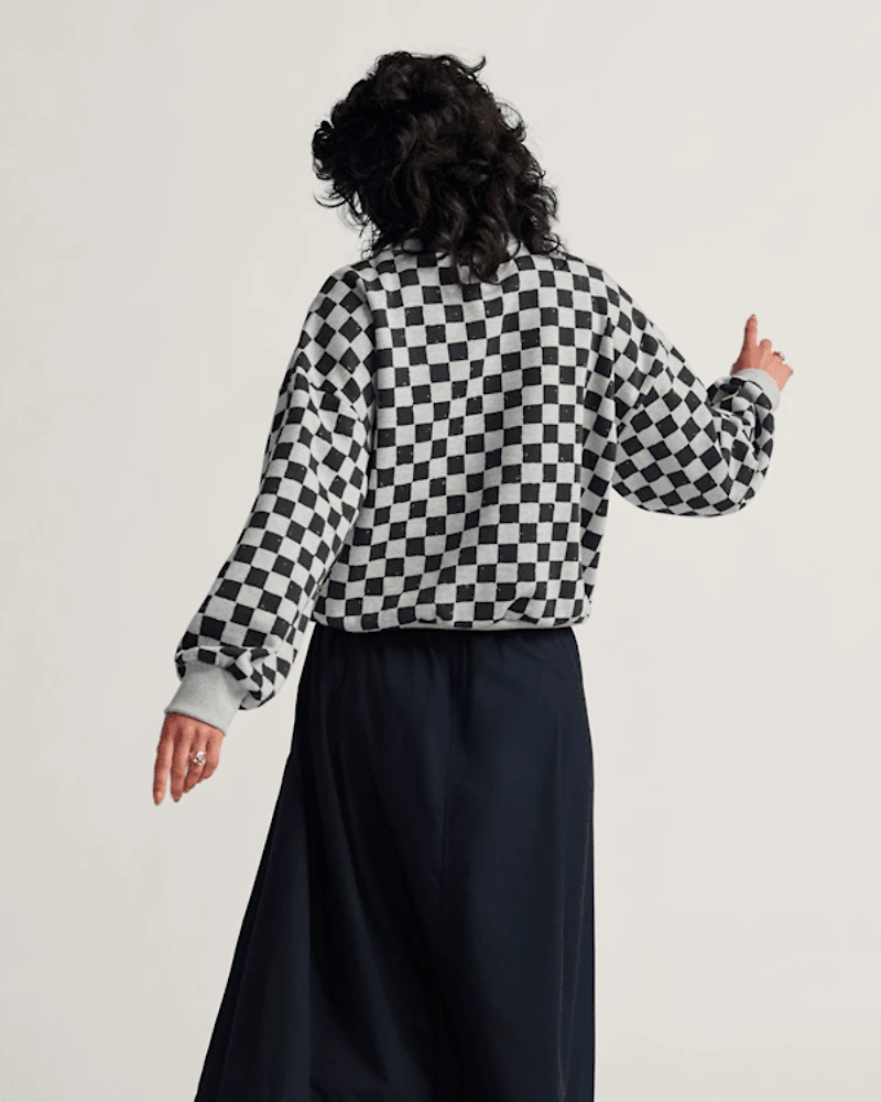 Checkerboard Retro Crew Sweatshirt