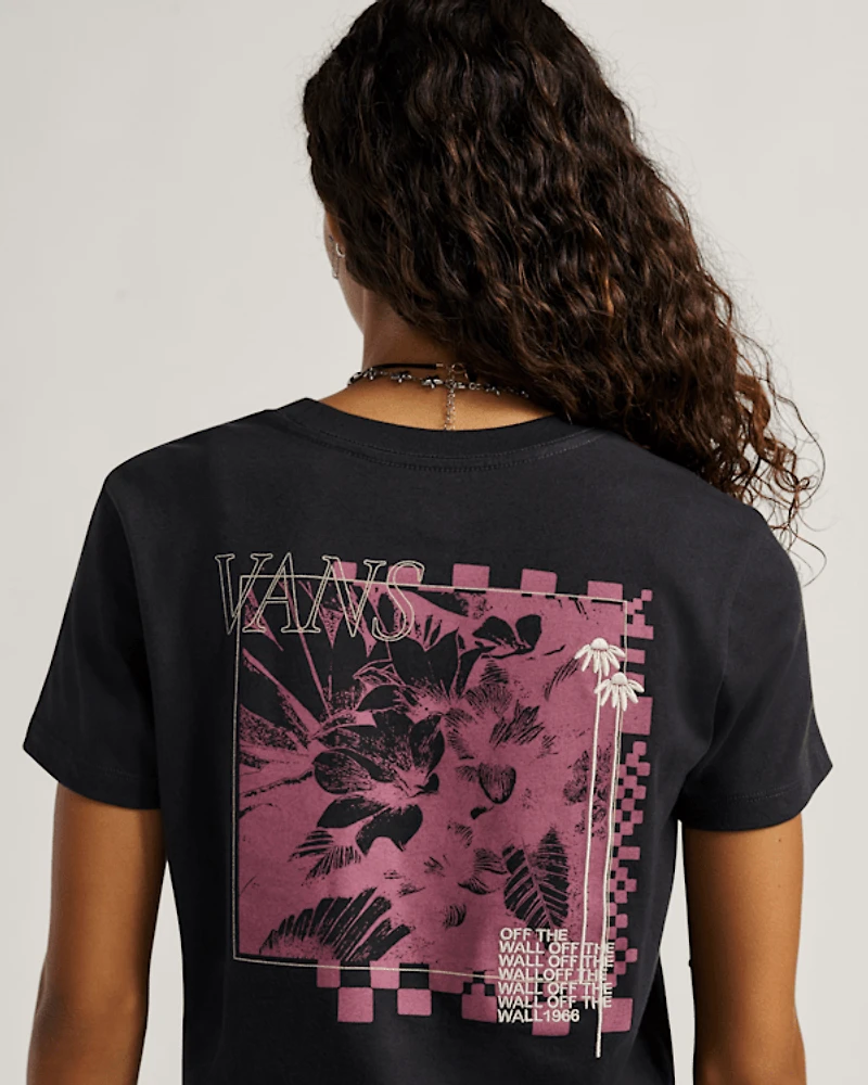 Negative Floral Crop T-Shirt