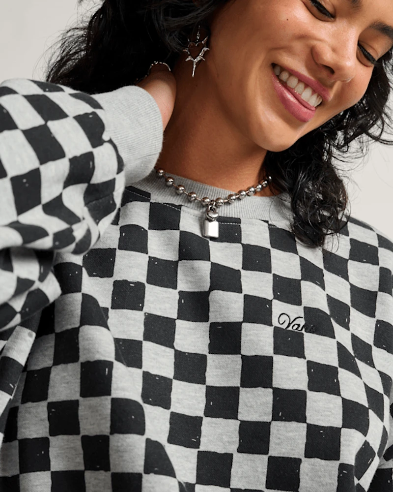Checkerboard Retro Crew Sweatshirt